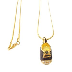 Firenza baby shoe pendant necklace Gold Tone